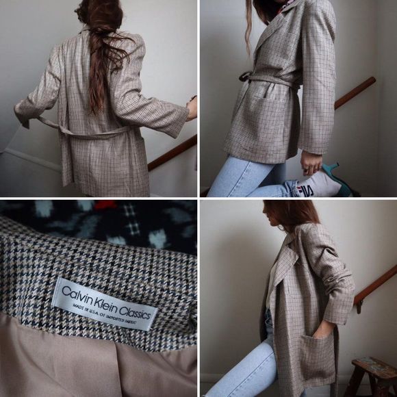 Vintage Union Made Calvin Klein Classics Houndstooth Blazer - Picture 4 of 4
